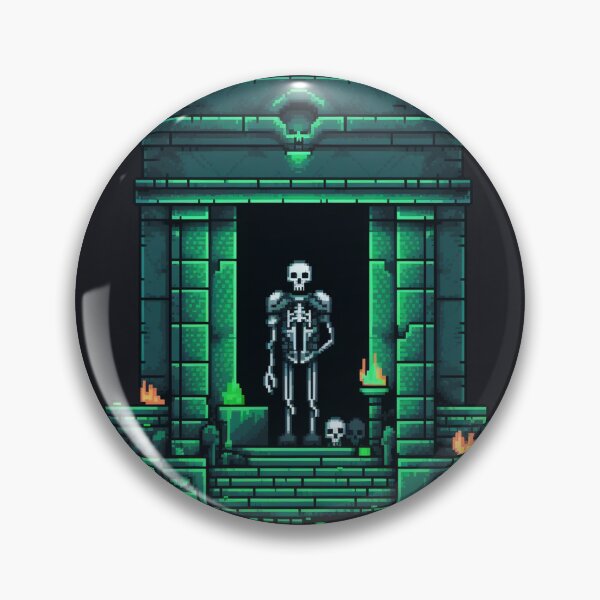 Artikelvorschau, Verpixeltes Skelett aus der Krypta – Modell C entworfen und verkauft von grimtower.