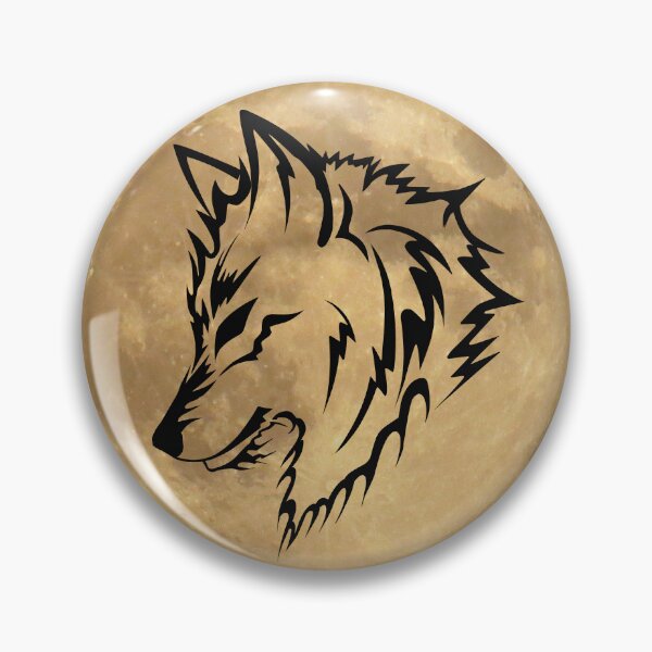 Item preview, Golden Moon with Wolf Outline  designed and sold by Robertworkshop.