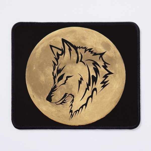 Item preview, Golden Moon with Wolf Outline designed and sold by Robertworkshop.
