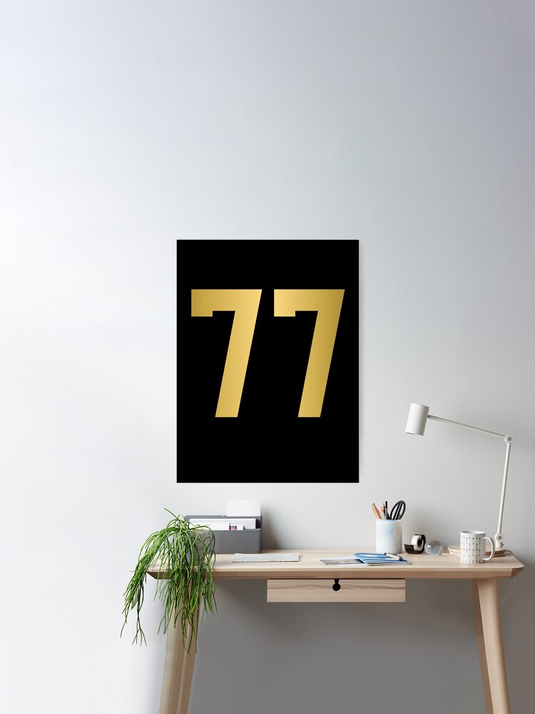 Golden Number 77 - Sports Numbers  Greeting Card for Sale by nocap82