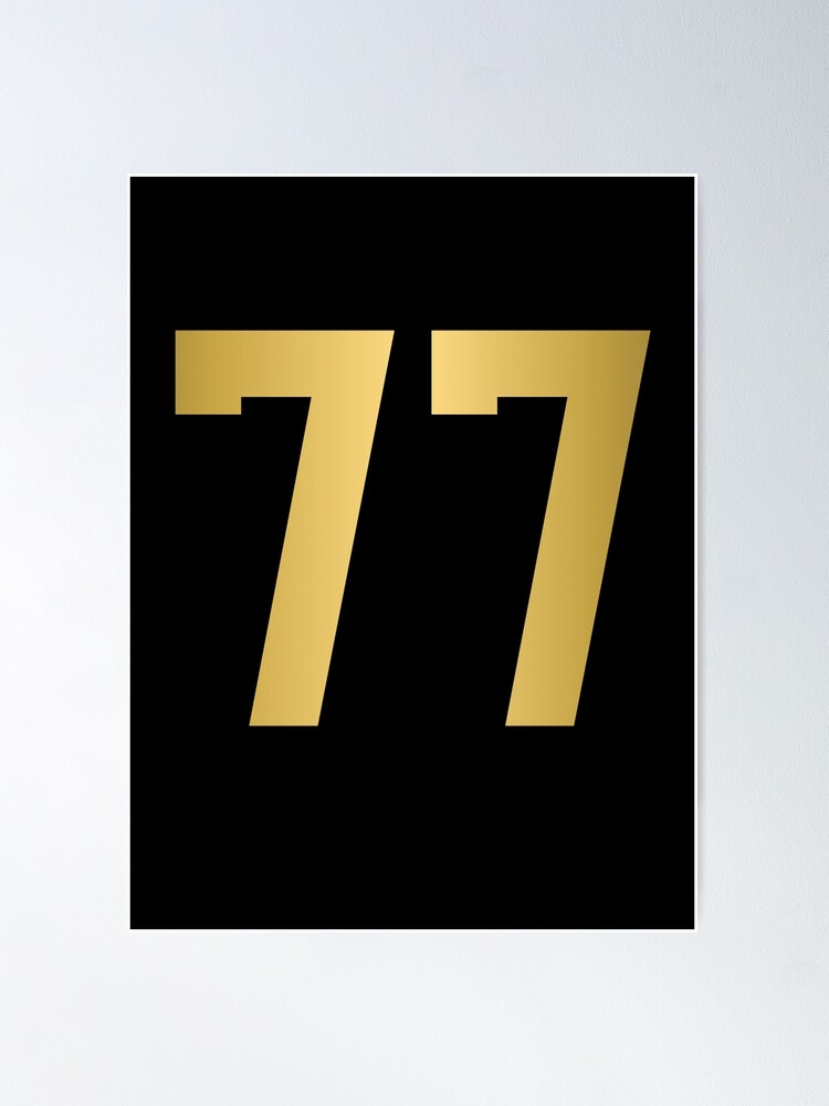 Golden Number 77 - Sports Numbers  Greeting Card for Sale by nocap82