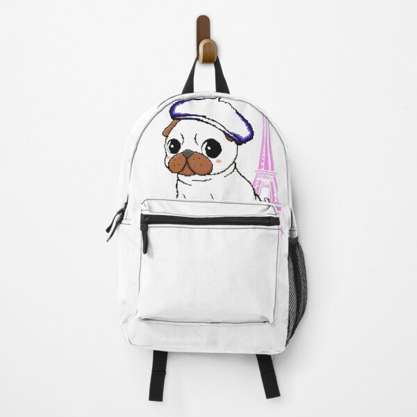 Item preview, A walk in Paris: charming design of a puppy with a beret and the Eiffel Tower in the background designed and sold by PopDigital.