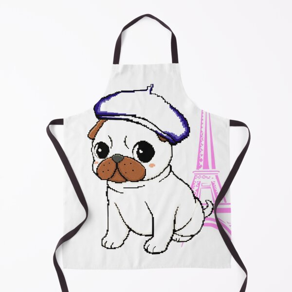 Item preview, A walk in Paris: charming design of a puppy with a beret and the Eiffel Tower in the background designed and sold by PopDigital.