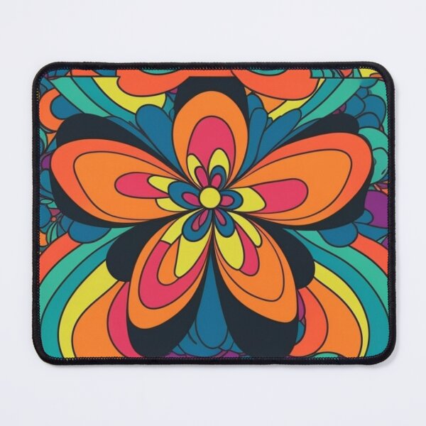 Item preview, Psychedelic flower power colorful motif designed and sold by mliotard.