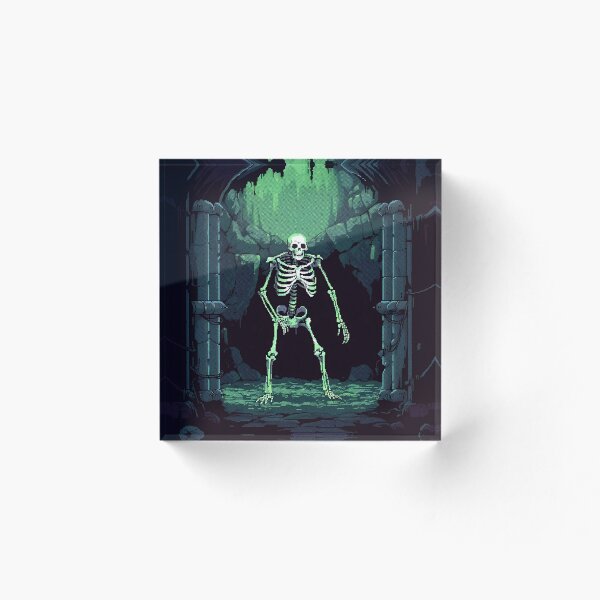 Aperçu de l'œuvre Squelette pixélisé sortant de la crypte - Modèle F créée et vendue par grimtower.