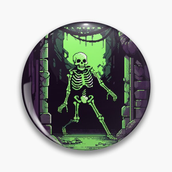 Aperçu de l'œuvre Squelette pixélisé sortant de la crypte - Modèle G créée et vendue par grimtower.