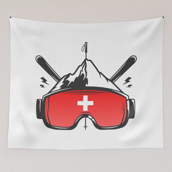 Item preview, Switzerland Flag Skiing Goggles  designed and sold by JackCurtis1991.
