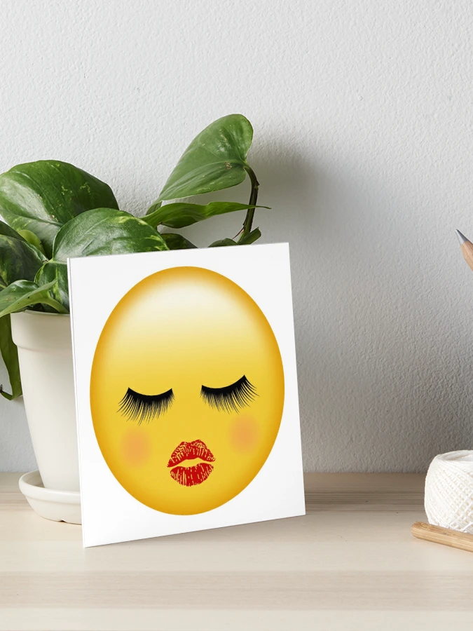 Galeriedruck for Sale mit Mädchen-Emoji mit Lippen und Wimpern von Elsy's  Art