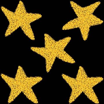 Set of 5 Gold Stars Sticker for Sale by notsweettea