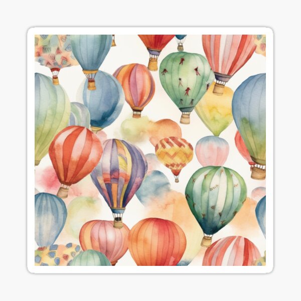Item preview, Watercolor Hot Air Balloons 05 designed and sold by KRNDesign.