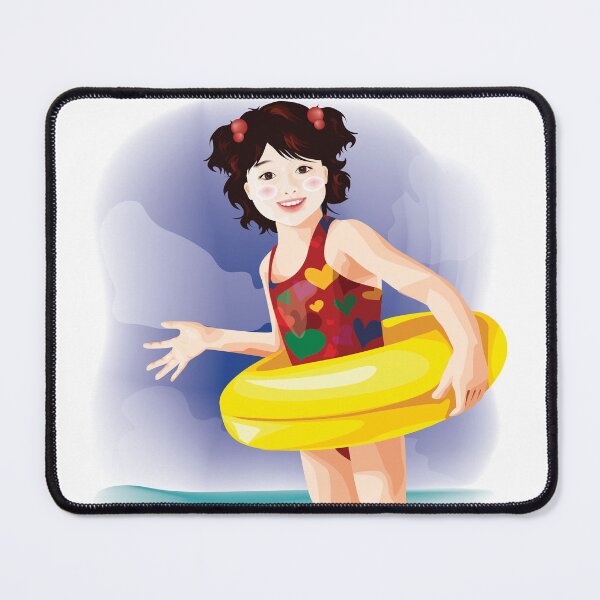 Item preview, A cute girl holding a swimming ring designed and sold by drsaver.