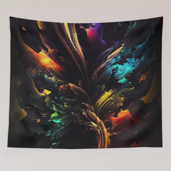 Item preview, Color Abstraction on a black background designed and sold by CatCoconut-Art.