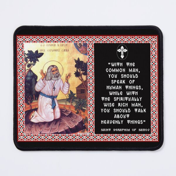 Item preview, Saint Seraphim of Sarov with an orthodox quote - Orthodox Christian Saint - Christian Faith - Gifts for Christians - Orthodox Gift designed and sold by Withloveandhope.