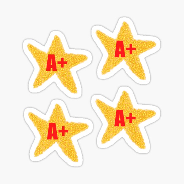 Grade A set of 4 Gold Stars Sticker for Sale by notsweettea