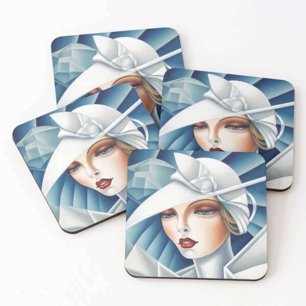 Item preview, Art Deco Cubism Blue Eyes Woman Portrait  designed and sold by BluePlanet.