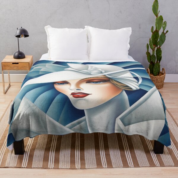 Item preview, Art Deco Cubism Blue Eyes Woman Portrait designed and sold by BluePlanet.