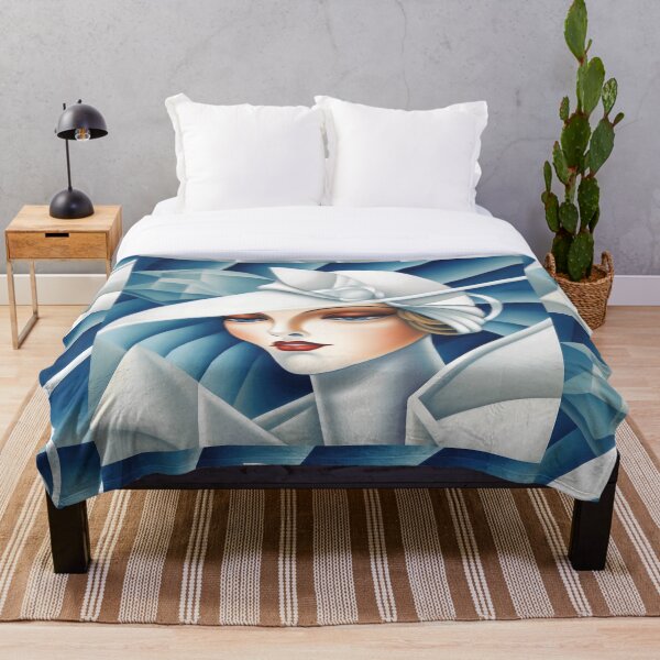Item preview, Art Deco Cubism Blue Eyes Woman Portrait  designed and sold by BluePlanet.