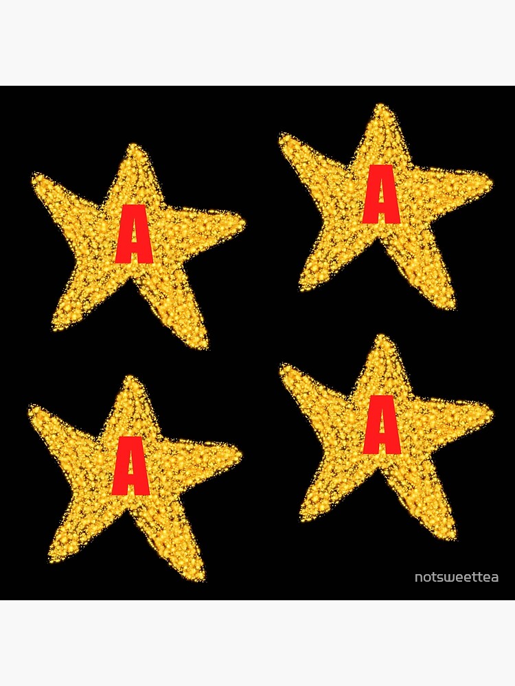 Grade A set of 4 Gold Stars | Greeting Card