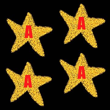 Grade A set of 4 Gold Stars Sticker for Sale by notsweettea