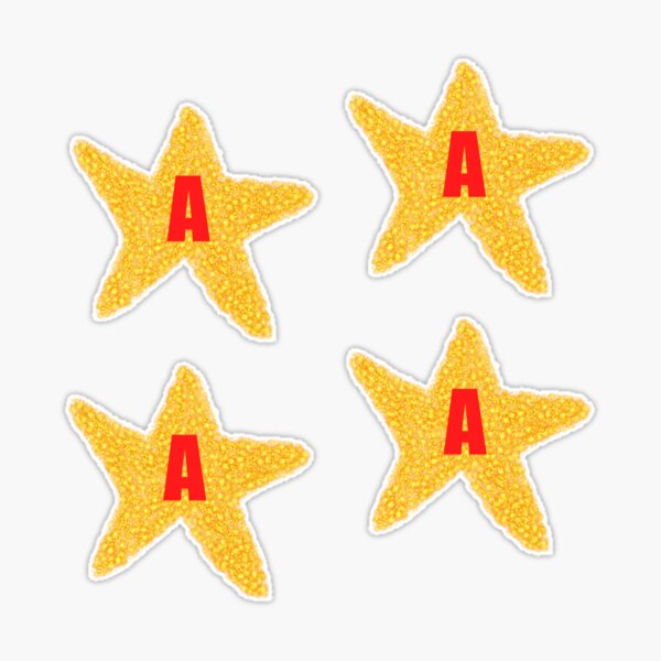 Grade A set of 4 Gold Stars Sticker for Sale by notsweettea