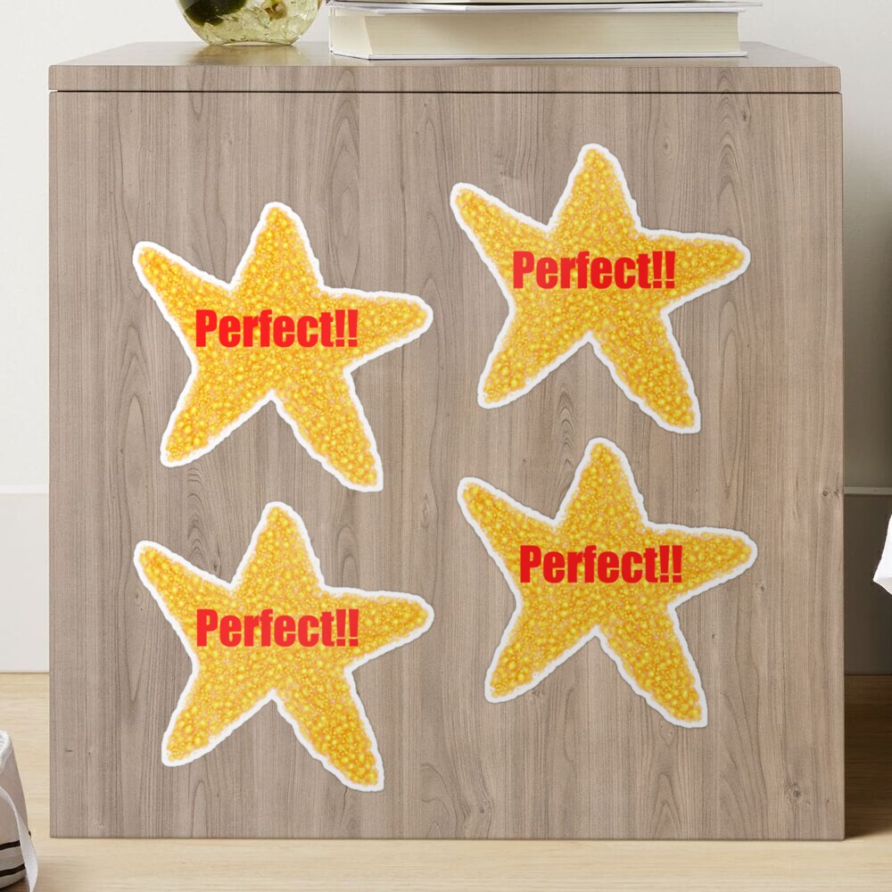 Perfect set of 4 Gold Stars Sticker for Sale by notsweettea