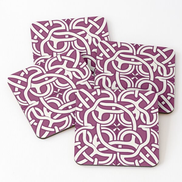 Item preview, Celtic Tile Design in Magenta and White designed and sold by PendyDesigns.