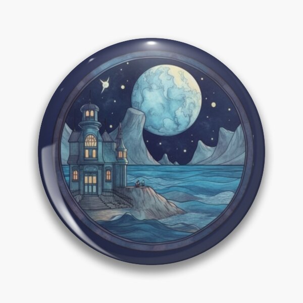 Item preview, blue moon fantasy landscape designed and sold by ArtByLuminance.