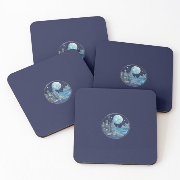Item preview, blue moon fantasy landscape designed and sold by ArtByLuminance.