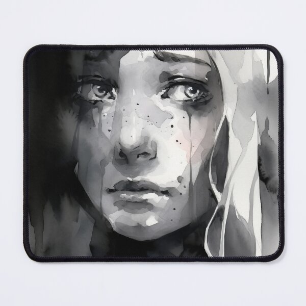 Item preview, Tears in Monochrome: A Watercolor Portrait designed and sold by Paintings By Simon .