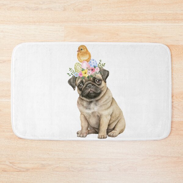 Item preview, Sweet baby pug dog easter wreath and chicken  designed and sold by Gapanaart.