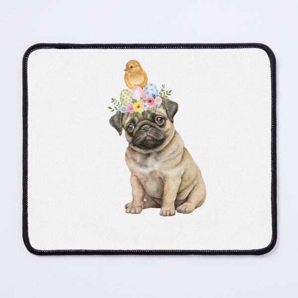 Item preview, Sweet baby pug dog easter wreath and chicken designed and sold by Gapanaart.