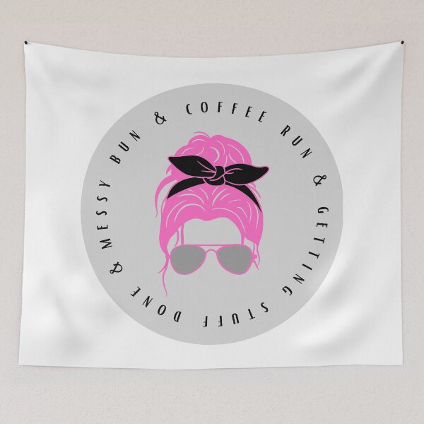 Item preview, Messy bun, coffee run, and getting stuff done - pink hair designed and sold by jechaiyells.