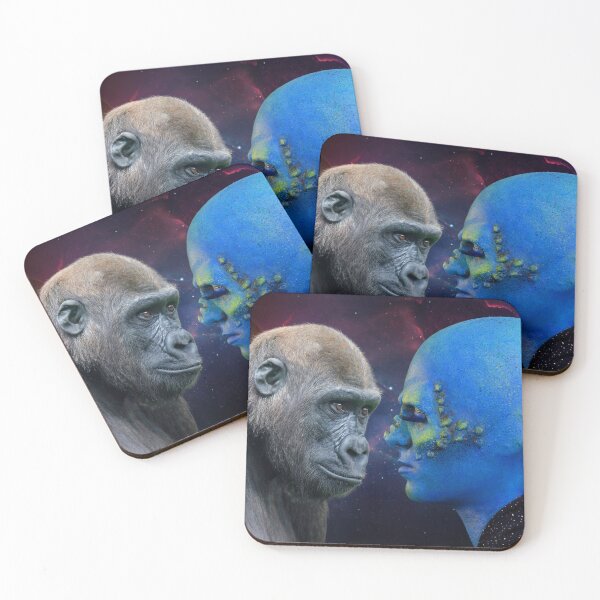 Item preview, GORILLA / ALIEN FACEOFF designed and sold by Kezzie Prints.