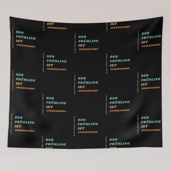 Item preview, "Der Frühling ist angekommen" (on a black background) designed and sold by RM-Journey.