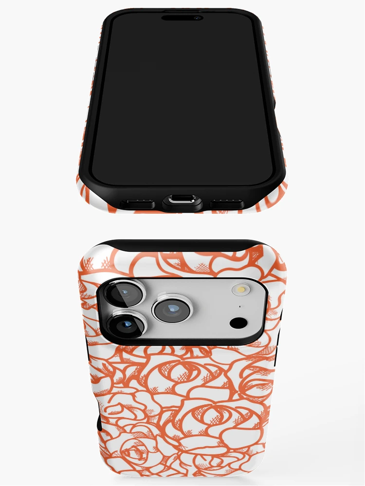 Thumbnail 3 of 4, iPhone Case, Orange Roses Pattern designed and sold by Cameron Cronick.