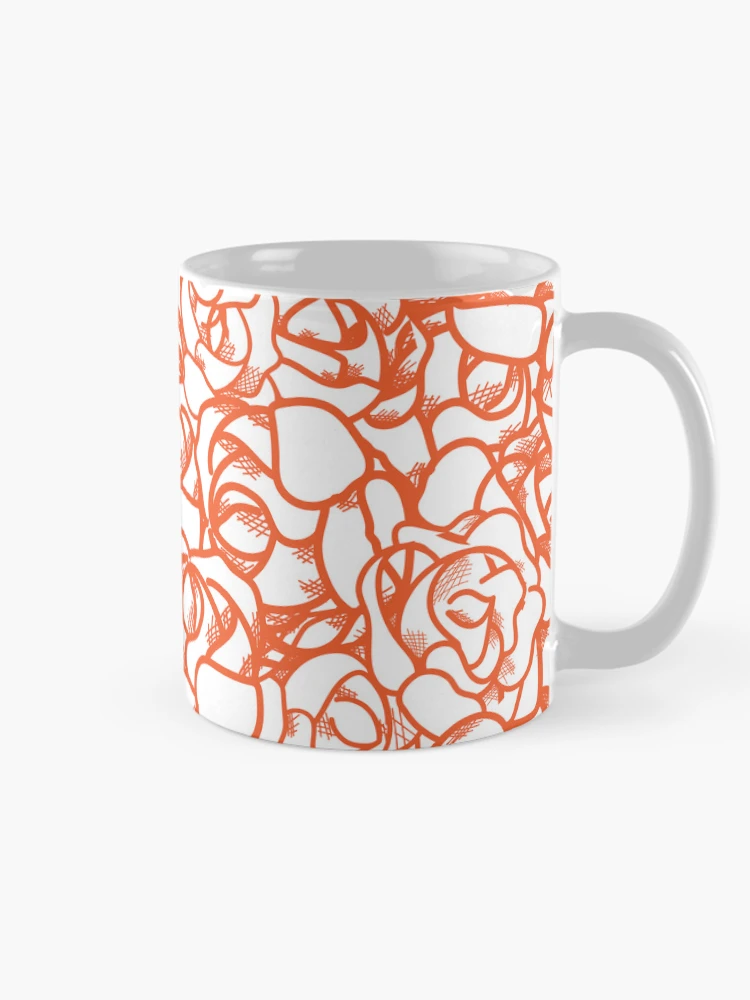 Thumbnail 3 of 6, Coffee Mug, Orange Roses Pattern designed and sold by Cameron Cronick.