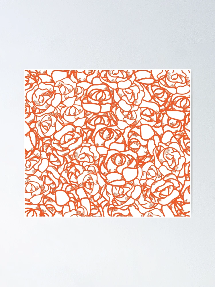 Thumbnail 1 of 3, Poster, Orange Roses Pattern designed and sold by Cameron Cronick.