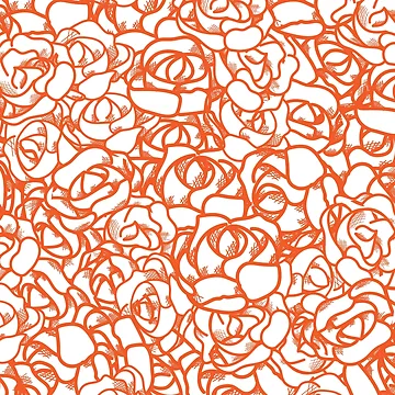 Artwork thumbnail, Orange Roses Pattern by Cameron Cronick