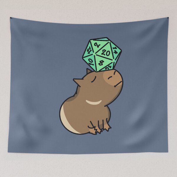 Item preview, Green Dice Goblin Capybara Baby designed and sold by Winging-It.