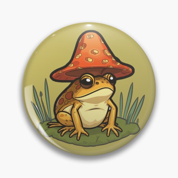 Item preview, frog with a shroom hat designed and sold by ArtByLuminance.