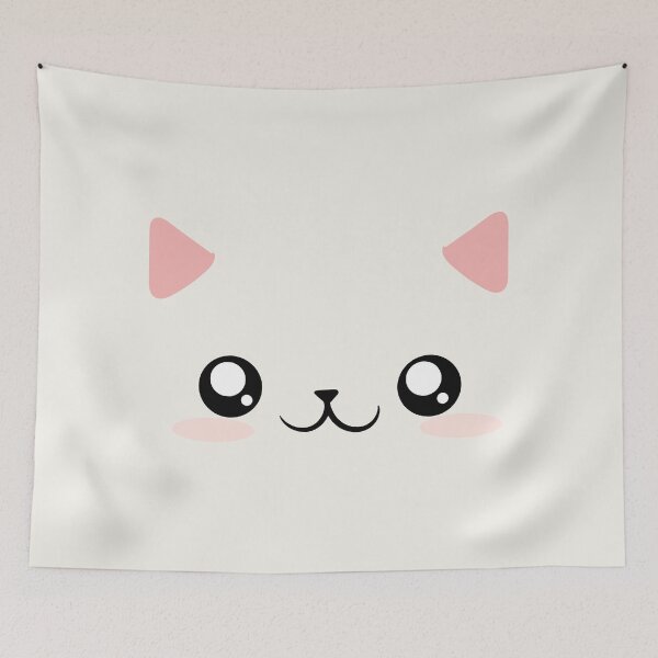 Item preview, white cat face designed and sold by yessebel.