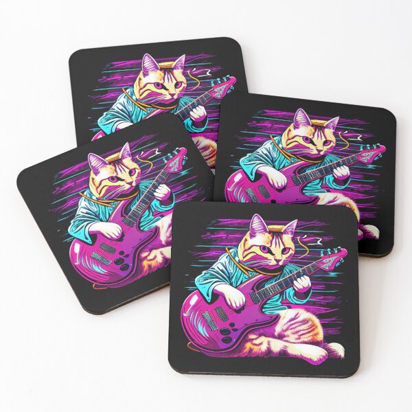 Artikelvorschau, Cat playing electric guitar entworfen und verkauft von WildPortrait.