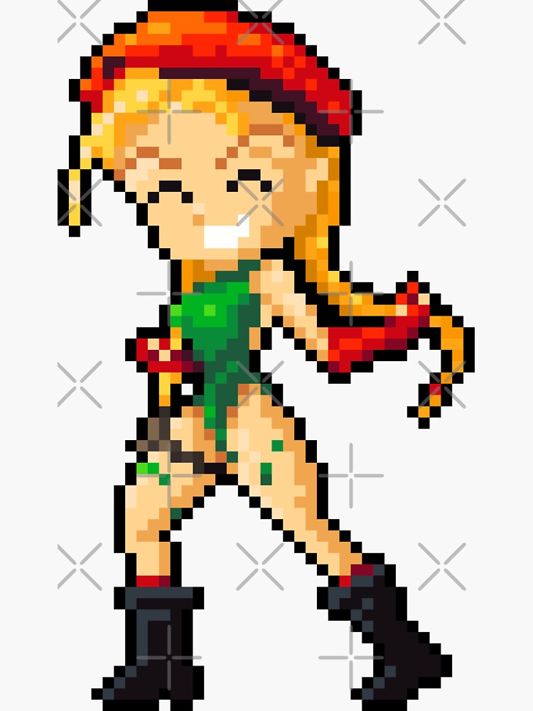 Thumbnail 3 of 3, Sticker, Cammy White pixel art designed and sold by djspacegr.