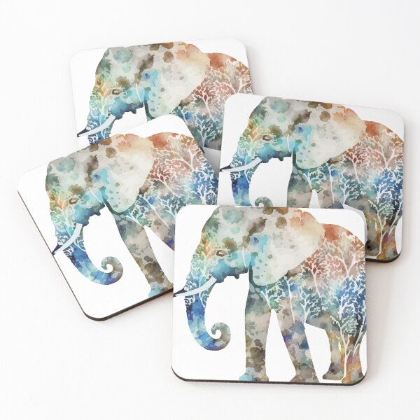 Artikelvorschau, Ein Elefant-Aquarell mit böhmischem Muster - Boho-Tiere entworfen und verkauft von GVRDesign.