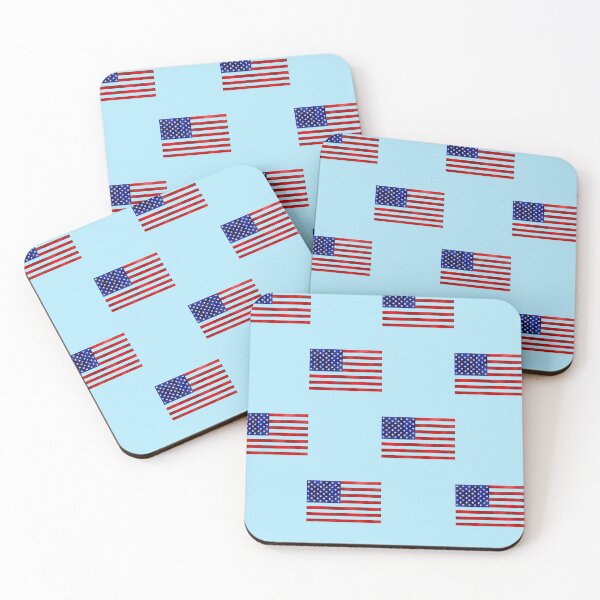 Item preview, American flag on baby blue designed and sold by DarlingMeadow.