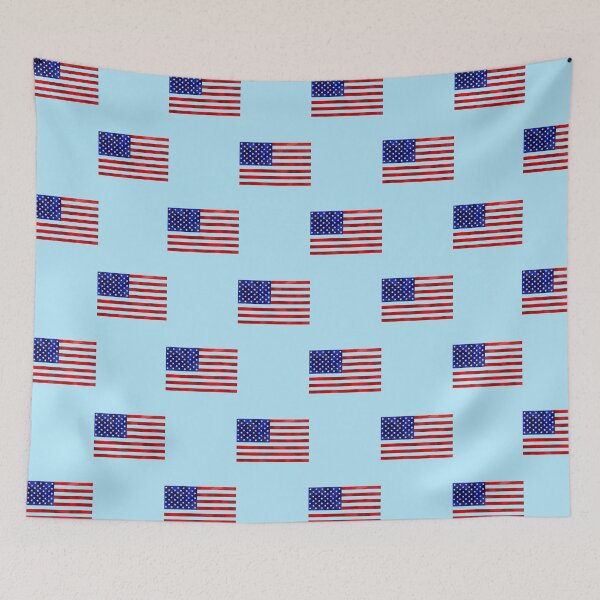Item preview, American flag on baby blue designed and sold by DarlingMeadow.