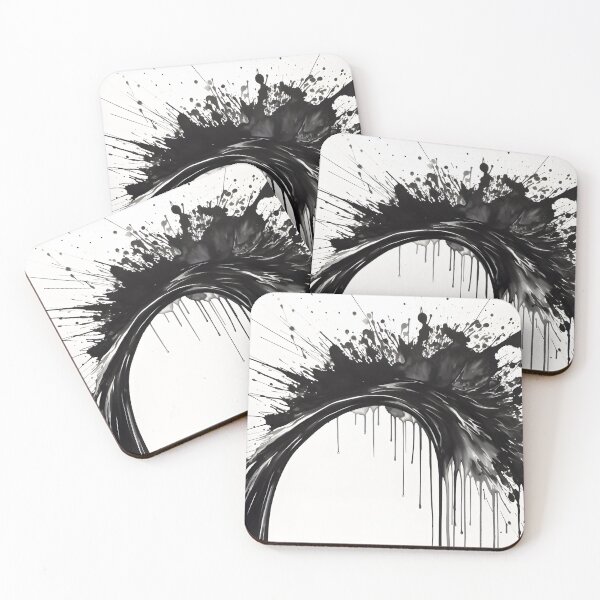 Item preview, Abstract Art Black and White Still Painting Wall Decor Minimalist Abstract Painting Black Spots White Background designed and sold by Univers Noir et Blanc.