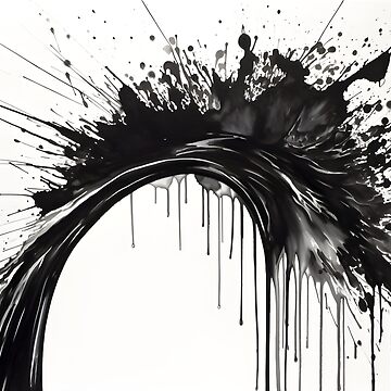 Poster Une peinture abstraite splatter frame en noir et blanc