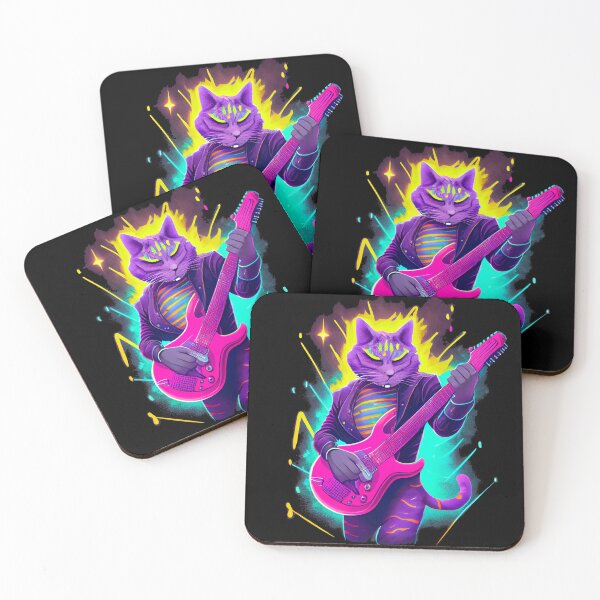Artikelvorschau, Cat playing electric guitar entworfen und verkauft von WildPortrait.
