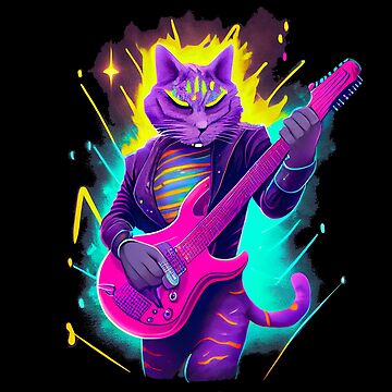 Vorschaubild zum Design Cat playing electric guitar von WildPortrait